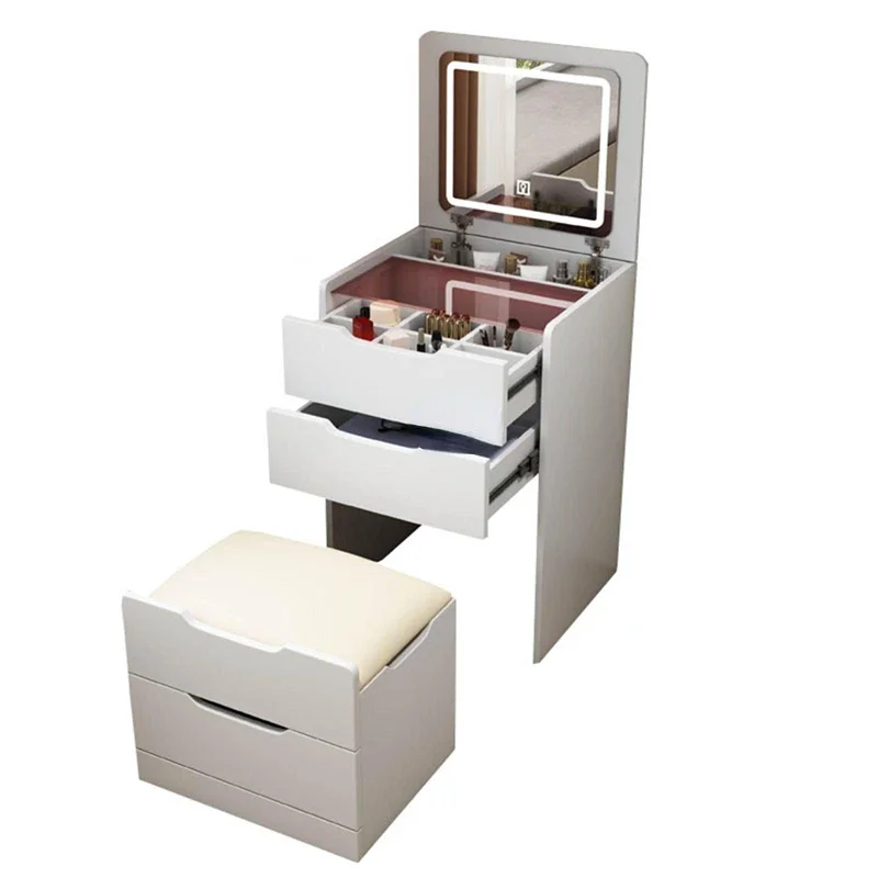 

Nordic Wooden Dressers Simple Storage Cabinet Integrated Dressing Table Bedside Mini Flip Makeup Table Luxury Bedroom Furniture