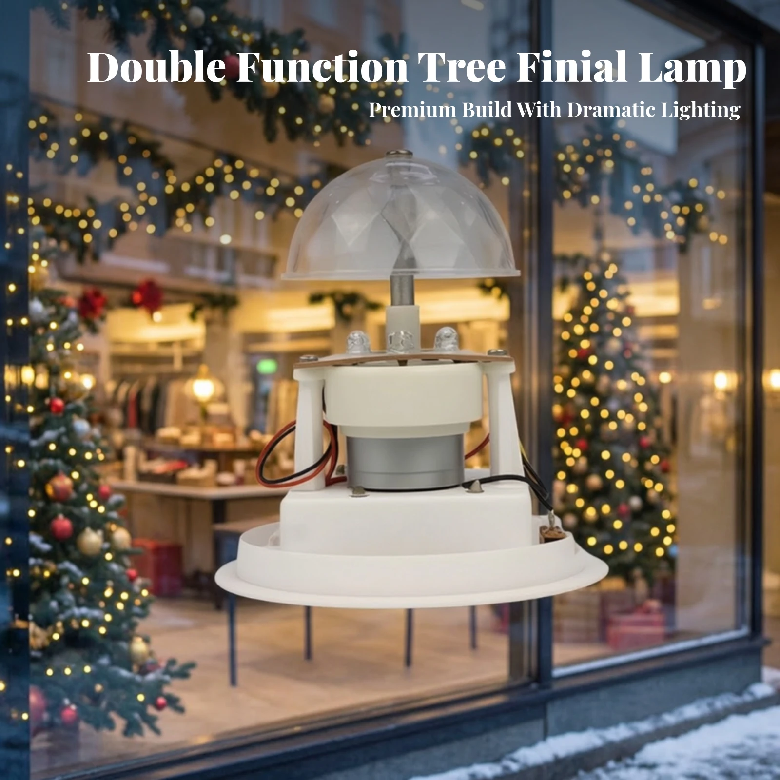 Rotating Light Base Battery-Operated Light Base with Dome Top Lamp Moving Energy-Saving for Tabletop Displays