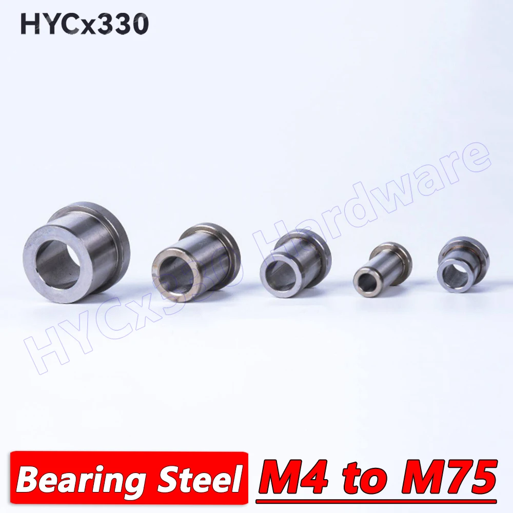 1PCS Bearing Steel Flanging Bushing Sleeve Wear Resistant Unthreaded Hollow Shaft Sleeve Spacer Bore 4mm - 75mm