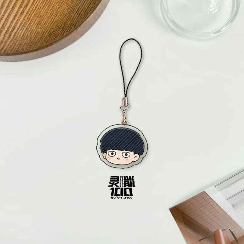New Mob Psycho 100 Shigeo Kageyama Dimple Exquisite Mobile Phone Lanyard High Color Value Creative Student Schoolbag Pendant view 4