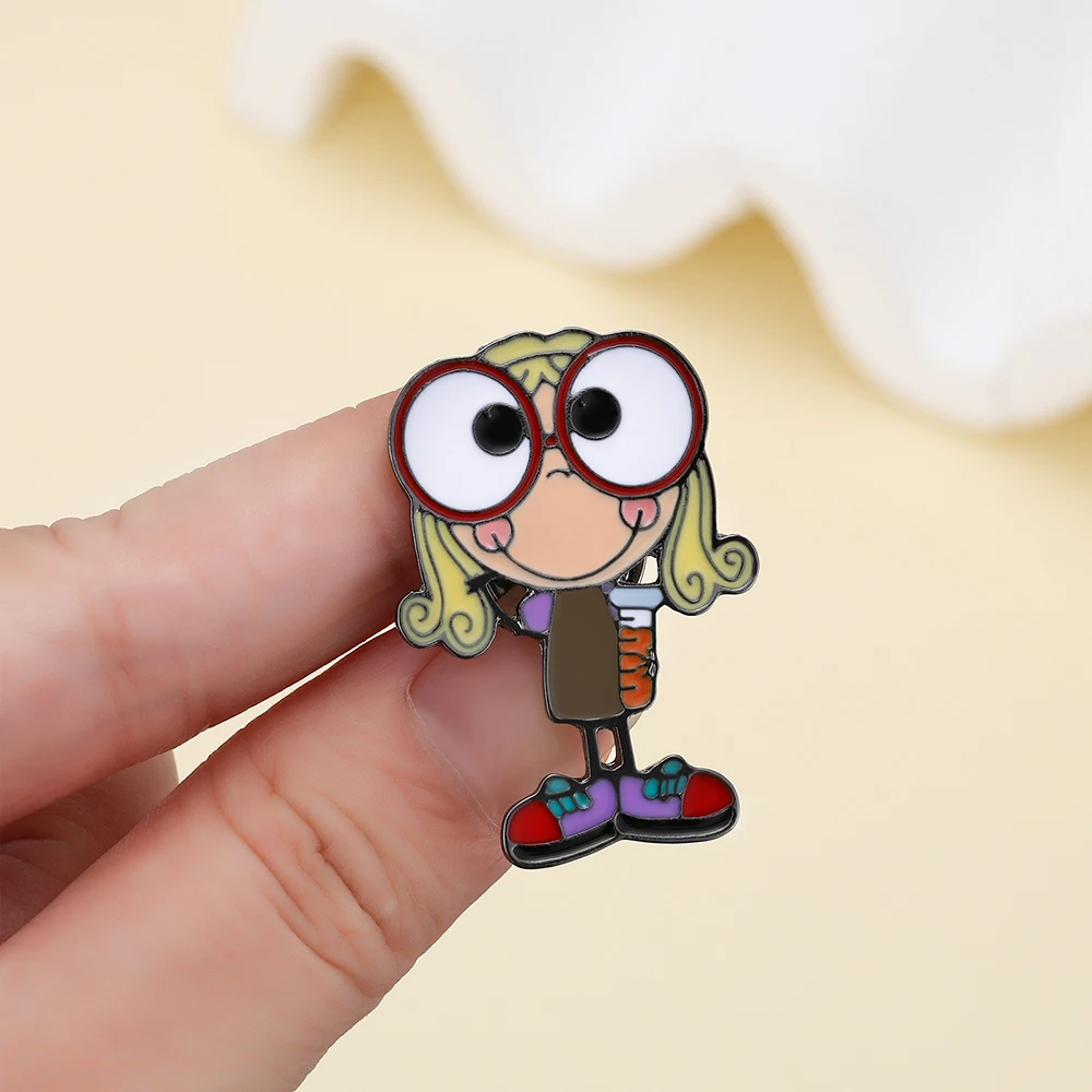 Hanreshe Cartoon Laboratory Girl Enamel Brooch Pin Science Lab Jewelry Lapel Backpack Badge Accessories for Women Gifts