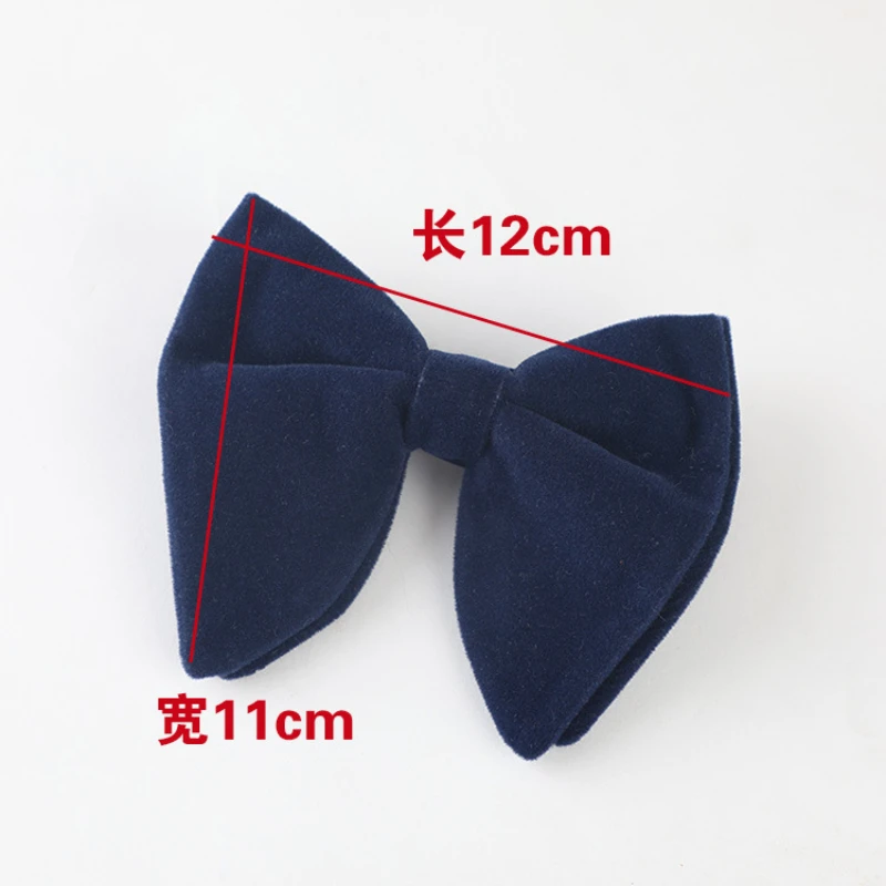 Men\'s Elegant Velvet Oversize Bow Tie Solid Black Brown Large Bowknot Wedding Party Butterfly Tuxedo Suit Accessories Cravat