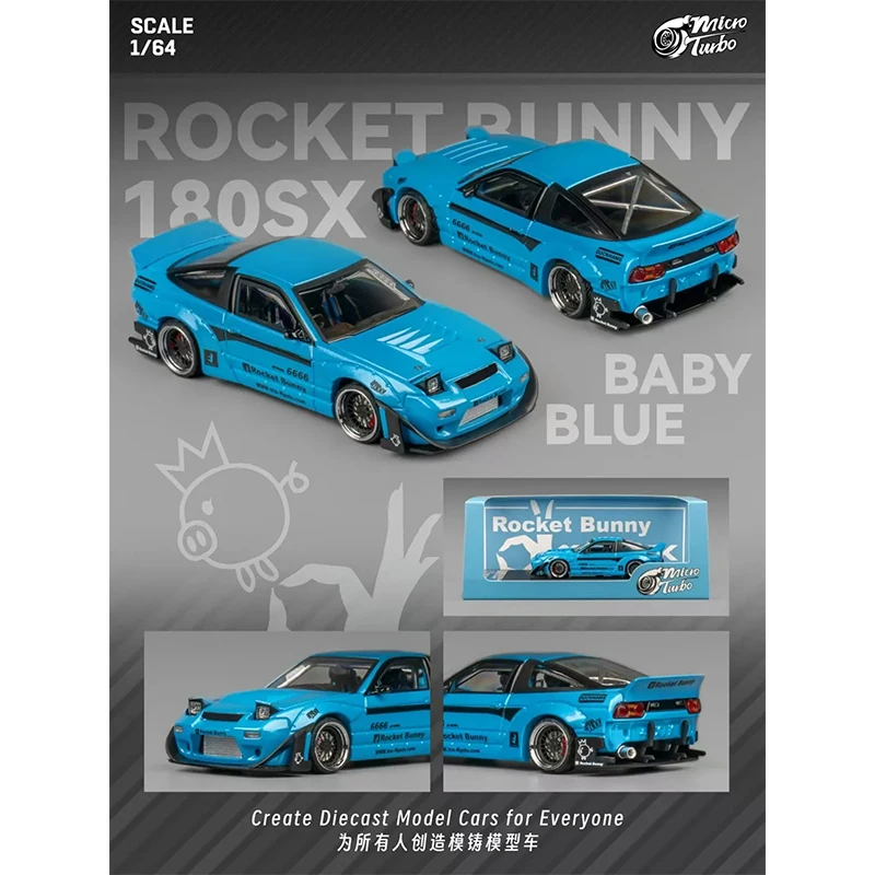 MT 1:64 MX5 Eunos Roadster Miata NA Pandem Metallic Black LBWK SUPER Silhouette Diecast Diorama Car Model MicroTurbo