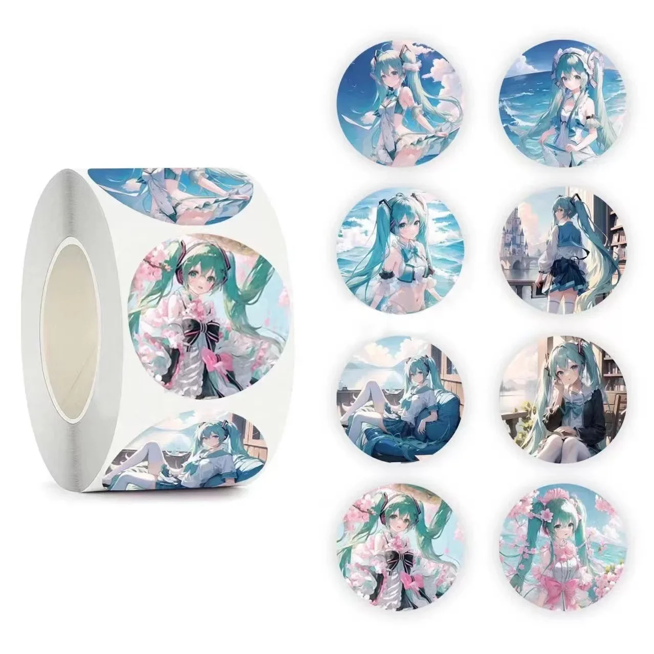 500PCS Cartoon Cute Hatsune Miku Decoration Handbook Cartoon Cute Sealing Sticker