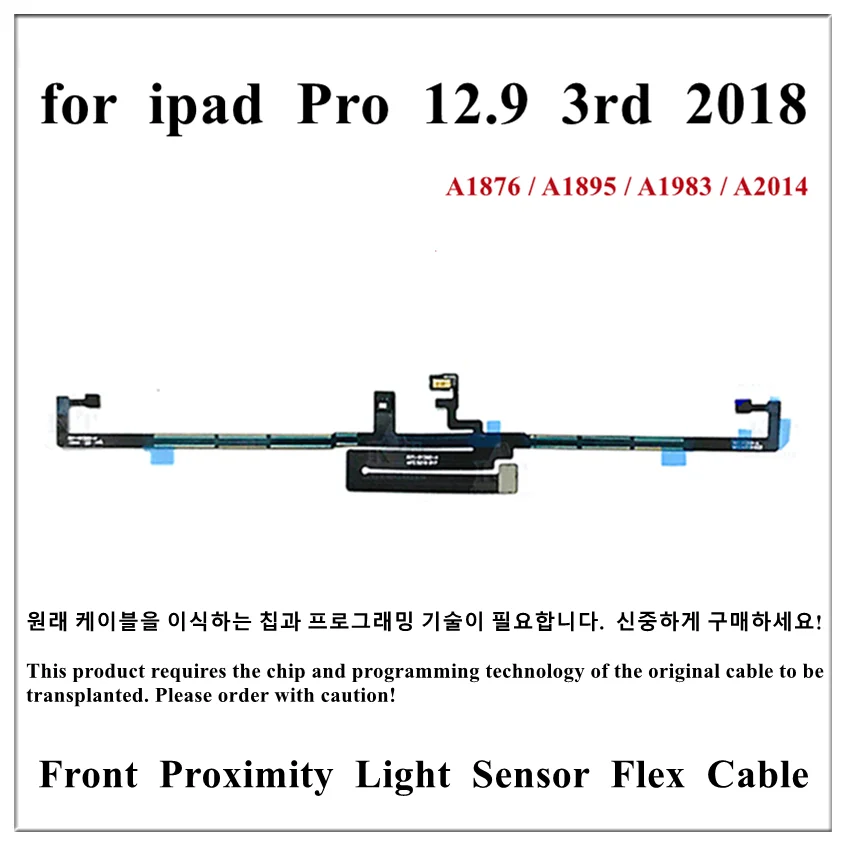 Front Face ID Proximidade Light Sensor, Cabo Flex, substituição para iPad Pro 11, 1, 2, 12.9 Polegada, 3, 4, 5, 2018, 2020, 2021, 2022