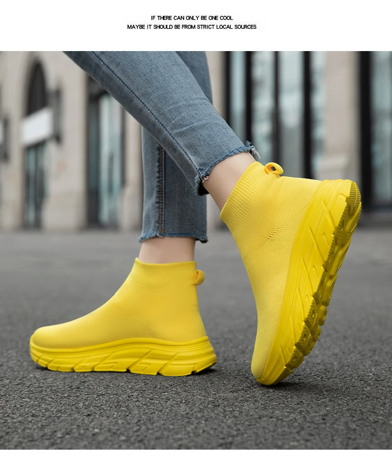 Unisex High-Top Laufschuhe für Männer und Frauen, Bequeme Atmungsaktive Strick-Sneaker, Rutschfeste Outdoor-Schuhe für Damen und Herren – Detail 18