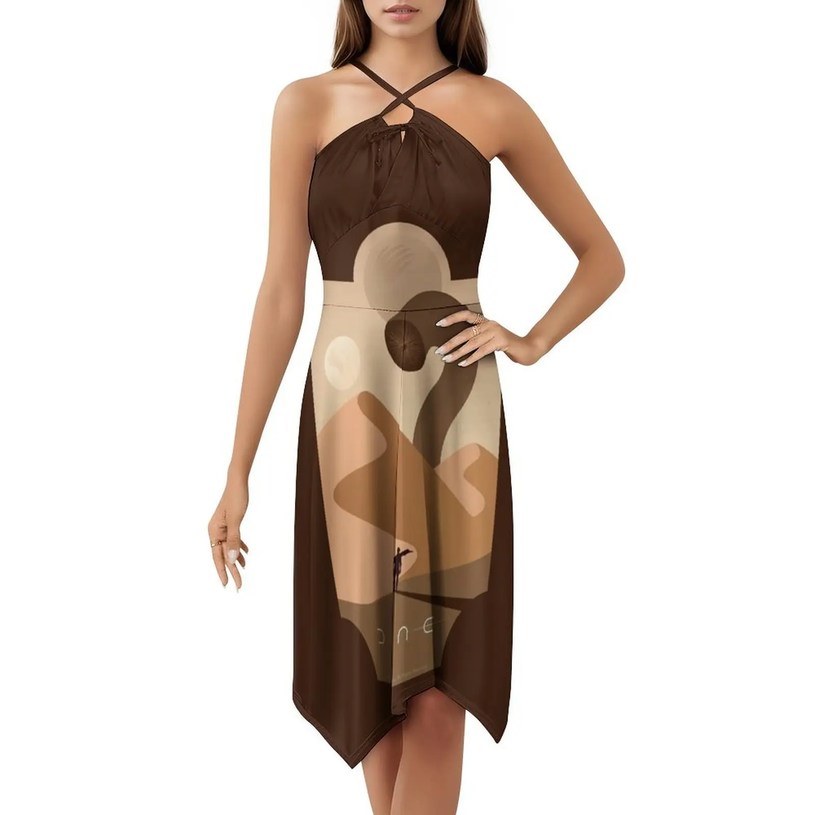 Arrakis دودة الرمل الأزهار سموك فستان للنساء الربيع الصيف فستان كاجوال للحزب 2020 2021 فيلم مروحة الفن الملابس النسائية #5