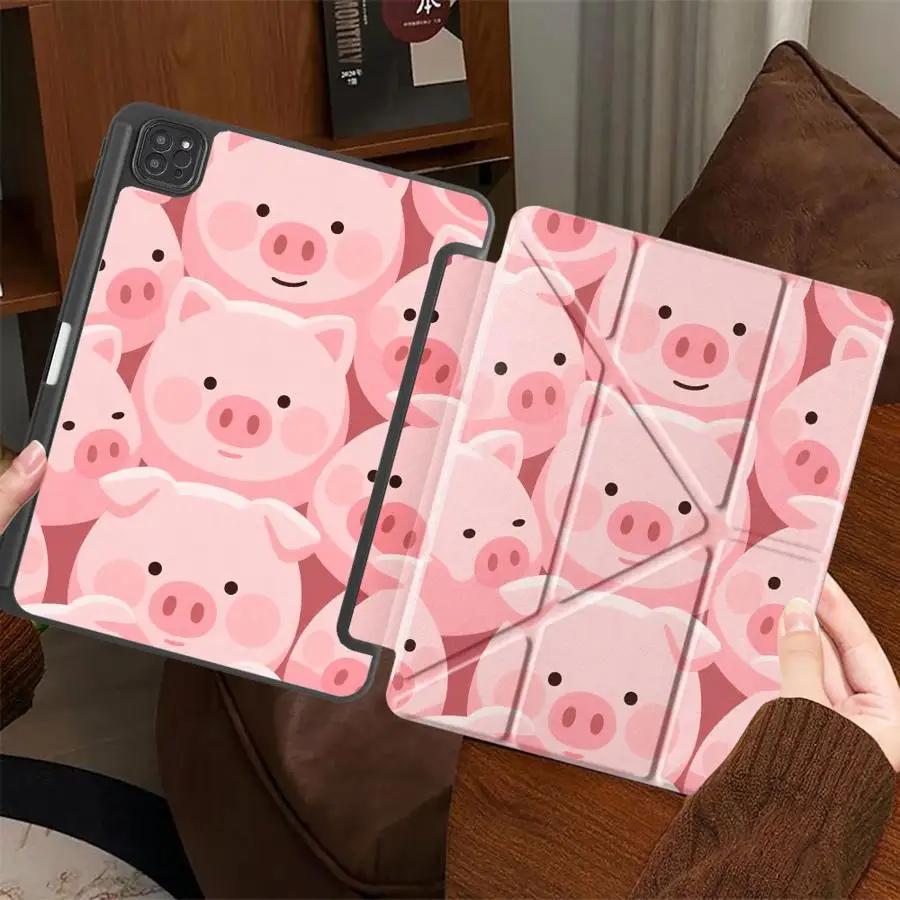 

Милый чехол-свинка для планшетов iPad Mini 6, 7, Pro 11, 10, 9, 8, 7 поколений, 12.9 дюймов, Air 4, 5, M3, M2, M4, 11 дюймов Pro 2025, с подставкой