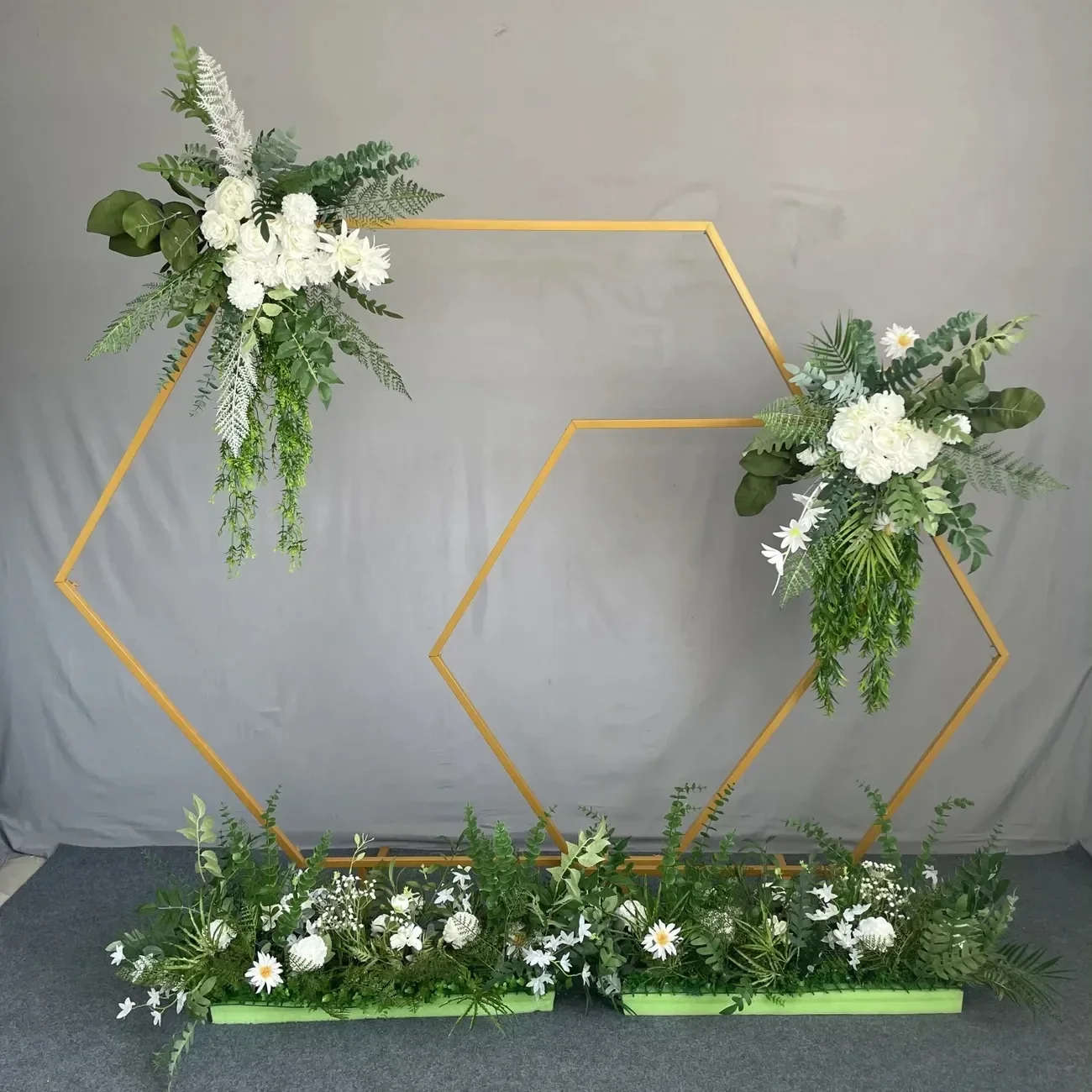 

Hexagon Metal Frame Wedding Banquet Backdrop Decoration Frame Birthday Party Home Triangle Arch DIY Balloon Support Frame Decor