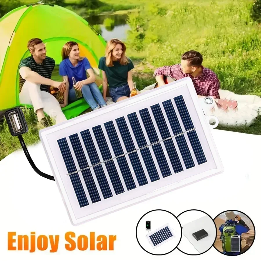 1/2PCS 휴대용 태양열 충전기 휴대용 태양열 충전기-야외 사용을 위한 USB 출력-여행 및 캠핑, 손전등, 팬 충전용