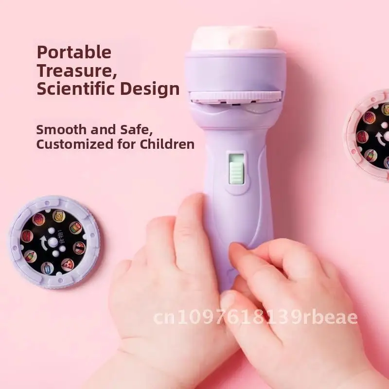 เด็กฉายโปรเจคเตอร์ของเล่นส่องสว่างการศึกษาการรับรู้ภาพสนุกการ์ตูนโปรเจคเตอร์