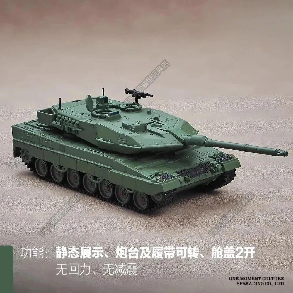 MASSDI 1/64 Luipaard 2A6 Grijs Gevechtstank Legering Militair Model Masdi Auto Statische Collectie Model Speelgoed Jongen Verjaardagscadeautjes