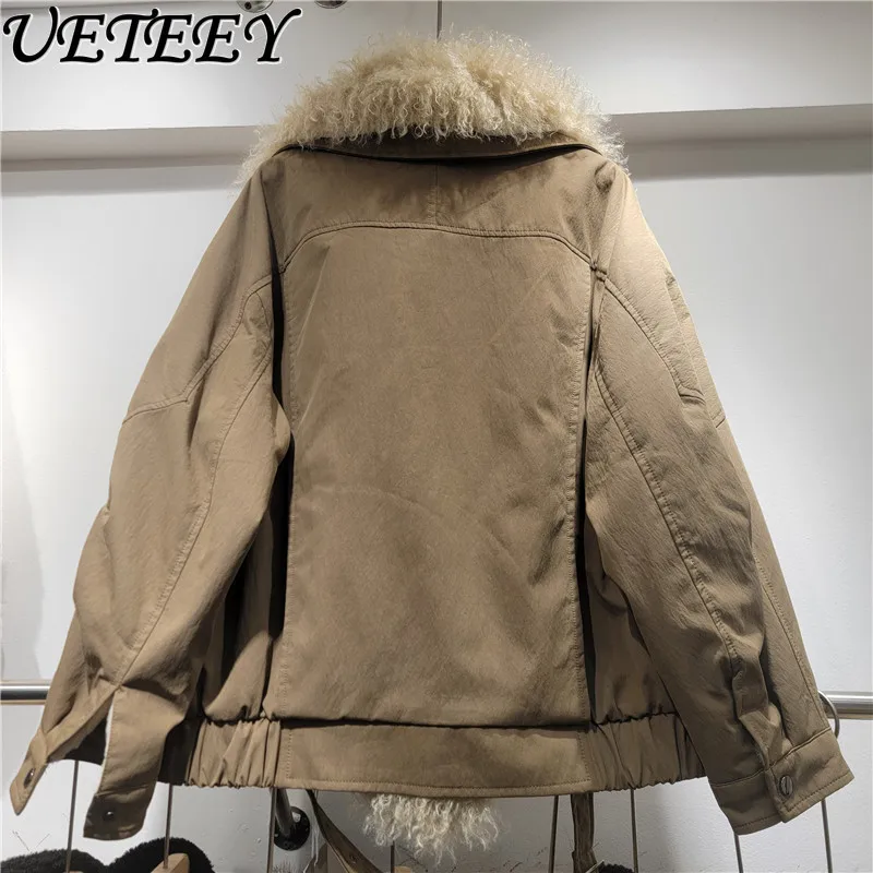 2025 가을 겨울 신상 패셔너블 우아한 스타일리시 숏 재킷 캐주얼 심플 대형 라펠 다용도 인조 모피 코트