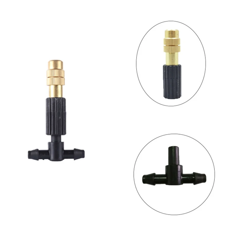 

2024 New Misting Nozzle with Plastic Tee Connector Anti Rust Brass Irrigation Sprinkler