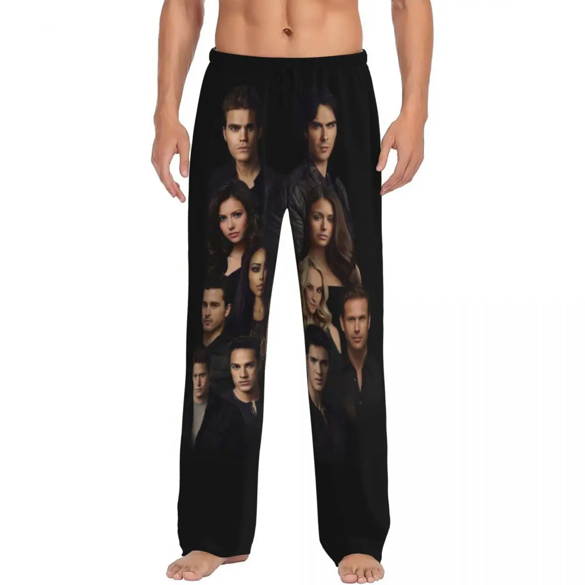 مخصص يوميات مصاص الدماء بيجامة السراويل للرجال ملابس خاصة صالة النوم قيعان تمتد مع جيوب