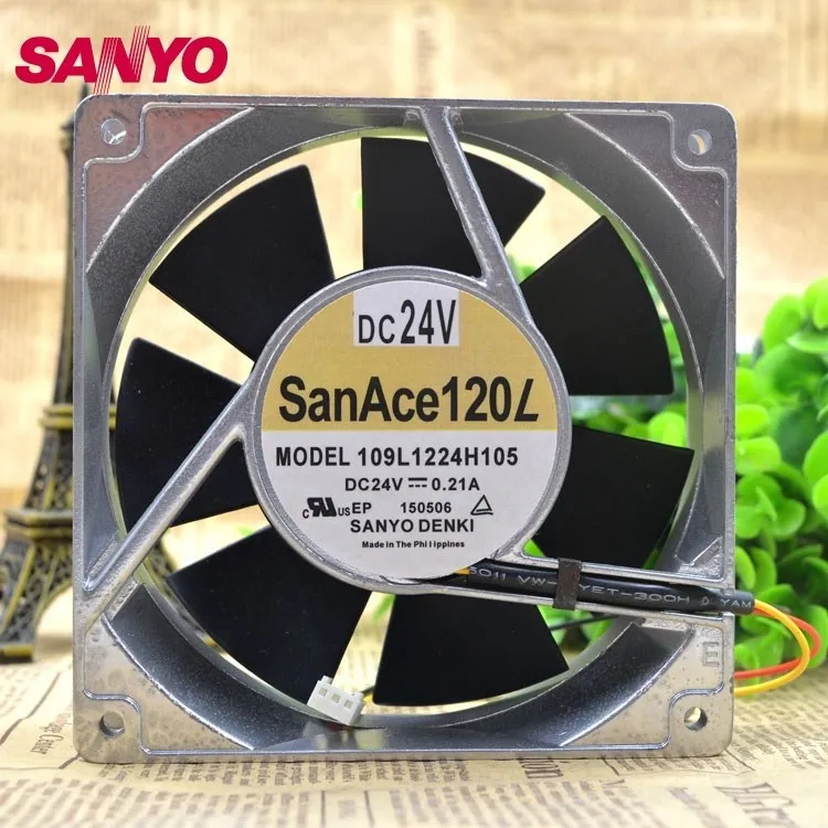 For SANYO  Brand new inverter cooling fan fan 109L1224H105 24V Server 120*120*38Mmm 120mm