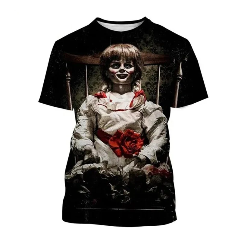 Summer Annabelle 3D Print T-Shirts Streetwear Horror Men Women Fashion Oversized Short Sleeve T Shirt Kids Tees Tops Clothing