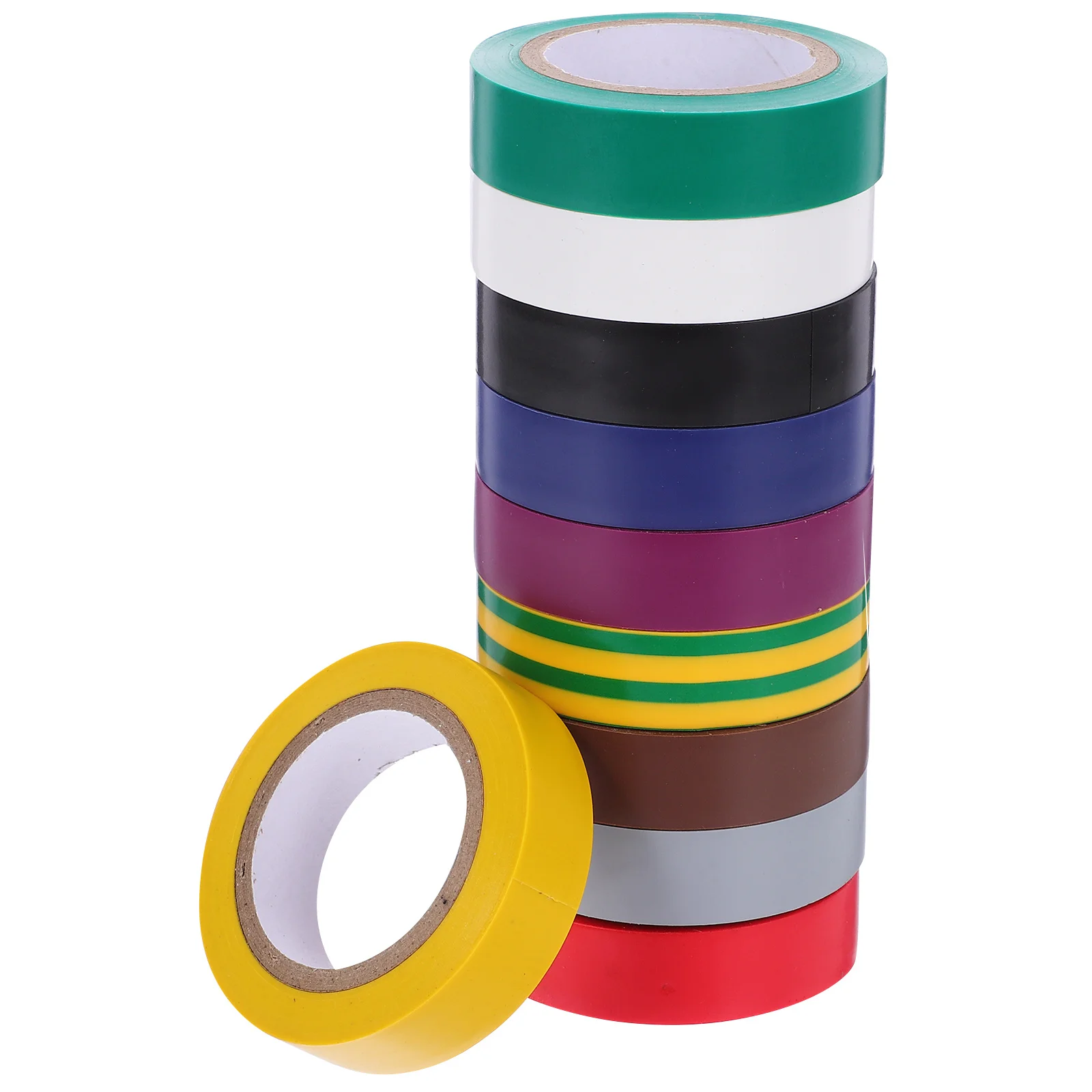 

10 Rolls Colored Electrical Insulation Tape High Temp Wire Tapes Auto Car Wrapping Indoor Use Multi-Level Protection Bonding