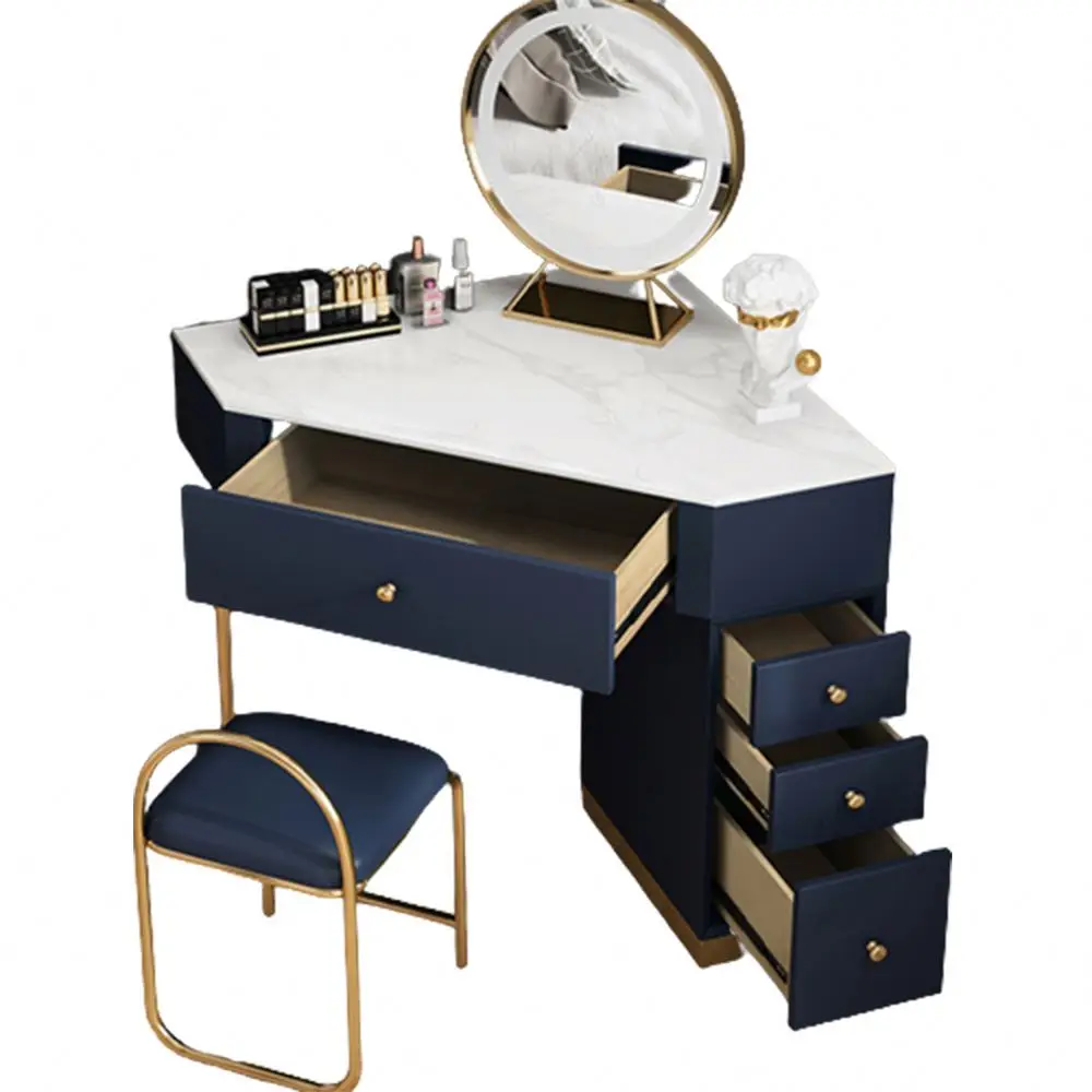 New Design Bedroom Furniture Dressing Storage Cabinet Makeup Dressing Table With Led Makeup Mirror