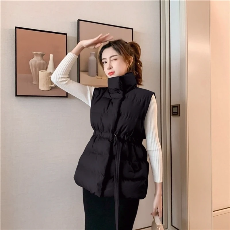 

Женский утепленный пуховый жилет для осени и зимы, хлопковый, простой, повседневный, модный