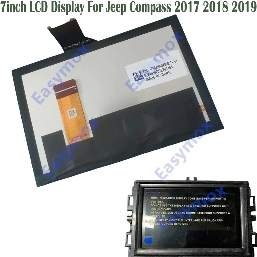

7" LCD Display for Jeep Compass 2017 2018 2019 OEM AM FM Screen TDO-WXGA0700K00057-V1 68292818AA Navigation Radio Repairment