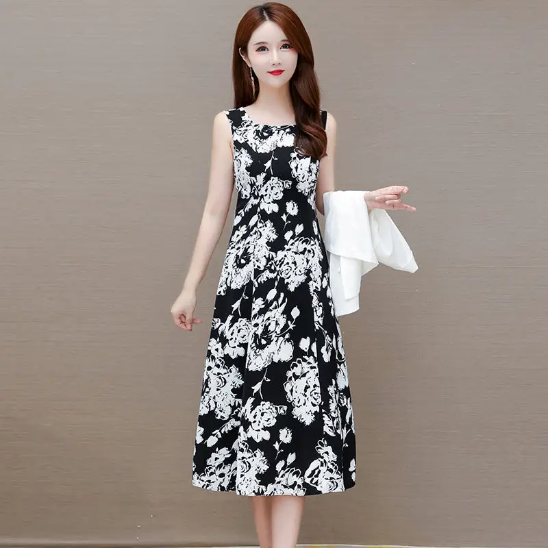 Fashion Two-piece Dress for Women Spring and Autumn 2023 New Korean Version Small Suit Chiffon Printed Vest Skirt