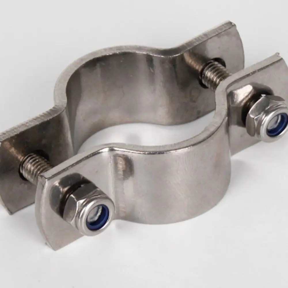 1Pcs M12-M108 Flat Pipe Support Clamp Thickened Flat Clamp M6 Screws Pipe Hanger Bracket Clamp 304 Stainless Steel Blue Case