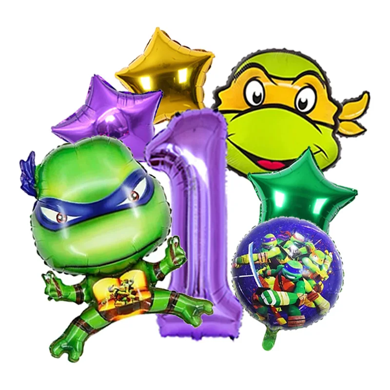 Teenage Mutant Ninja Turtles Balloons Set For Boys Birthday Party Cartoon Theme Baby Shower Celebration Decor Globos
