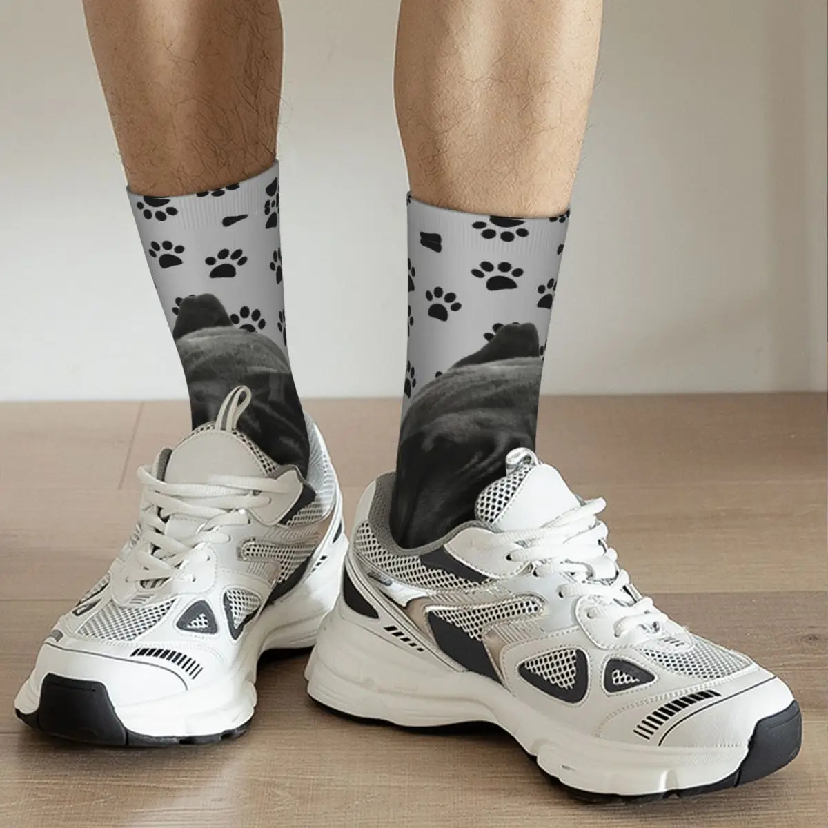 Adorable Black Pug Socks Harajuku Super Soft Stockings All Season Long Socks Accessories for Man's Woman's Birthday Present