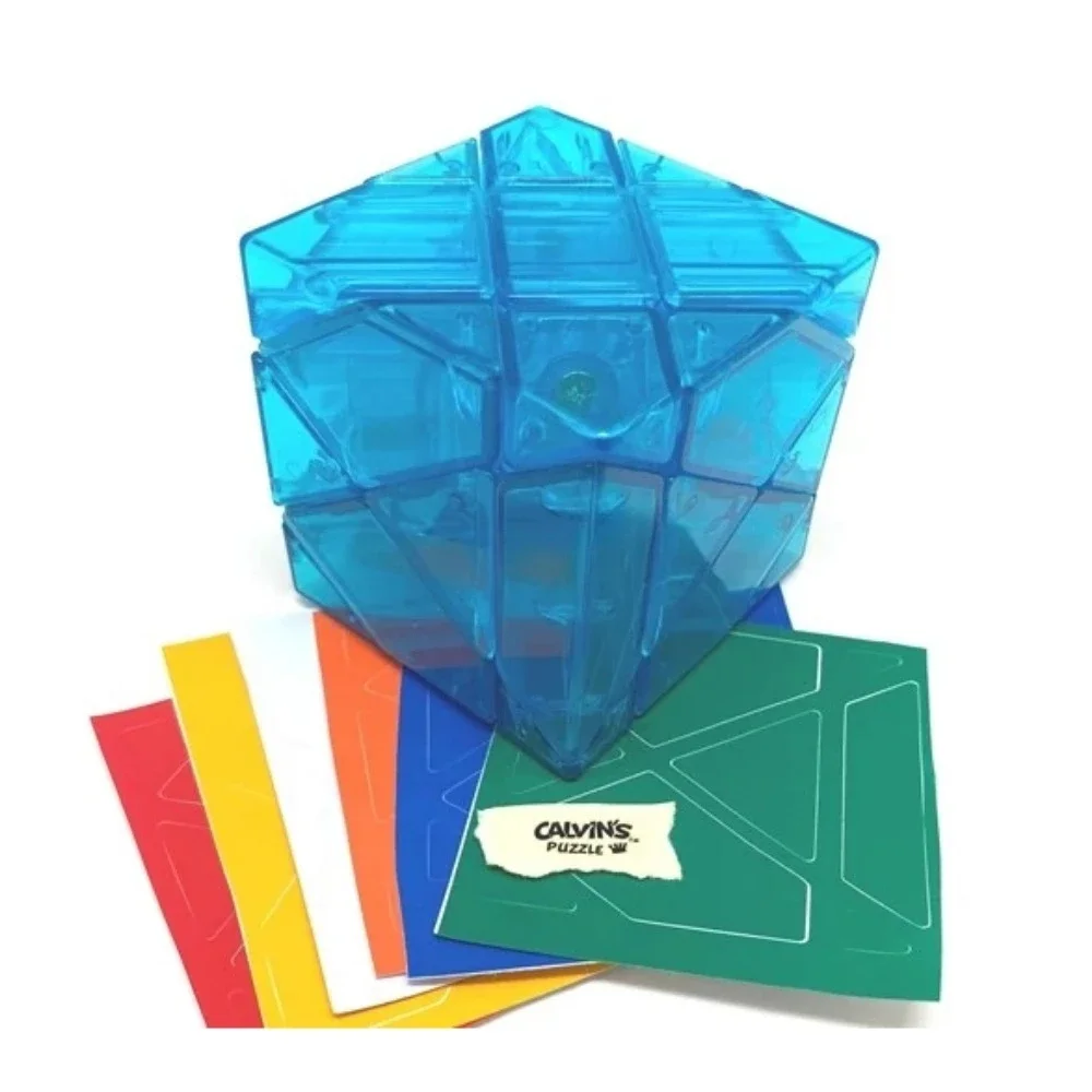 Big Ben cubo mágico para crianças, adesivos de 6 cores, forma estranha, brinquedo educativo, quebra-cabeça do cérebro, gelo verde, gelo, azul, super pescador, 3x3