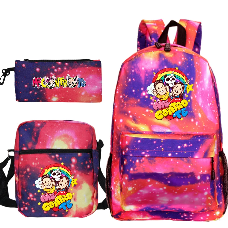 3 Pcs / Set Me Contro Te Backpack Pencil Case Student Cartoon School Bags Boys Girls Rucksack Shoulder Bag s Travel Backpacks