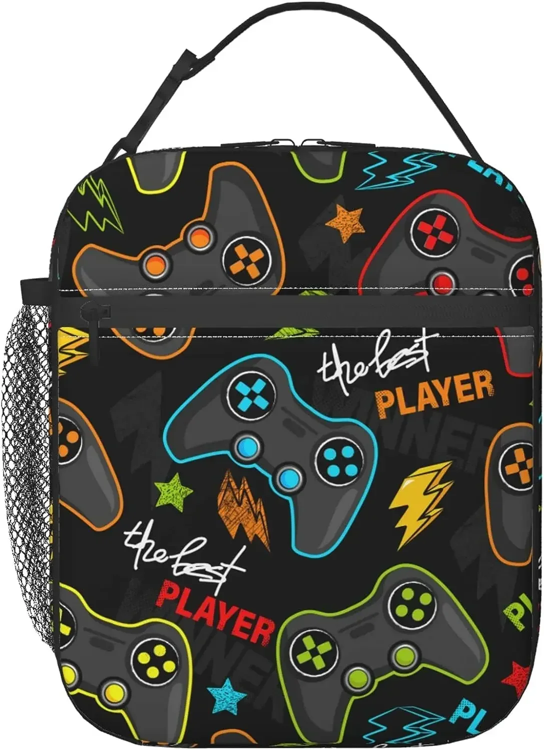 

Video Game Controller Insulated Lunch Bag Reusable Lunch Box Portable Thermal Bento Tote for Adults Kids Work School Picnic