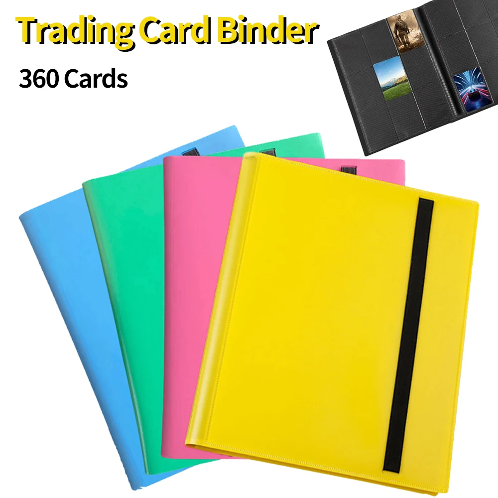 Trading Card Collection Notebook 9 Pockets Game Cards Binder Portable 360 Cards Holder Book for Pokemon Game Cards Collection