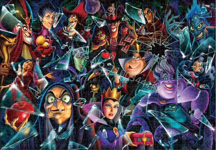 Disney Villains Jigsaw Puzzle Devil Witch Villain 1000 Pieces Cardboard/wooden Puzzles Difficult Challenge for Children Adult