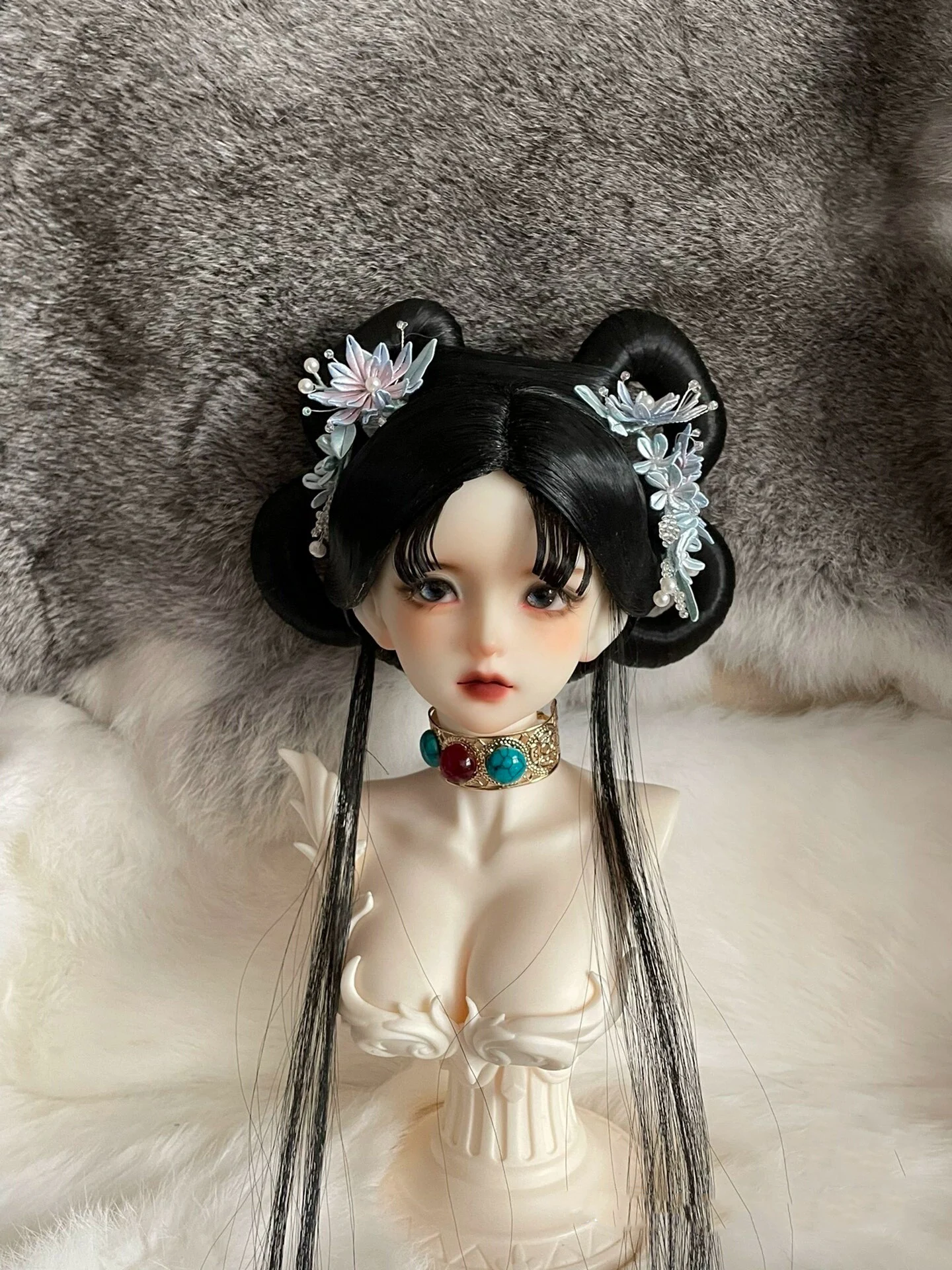 1/6 1/4 1/3 alte Kostüm BJD Perücke Hanfu Puppe Zubehör lange Haare Retro Perücken für BJD/SD YOSD MSD SD13 großes Mädchen SSDF C1359