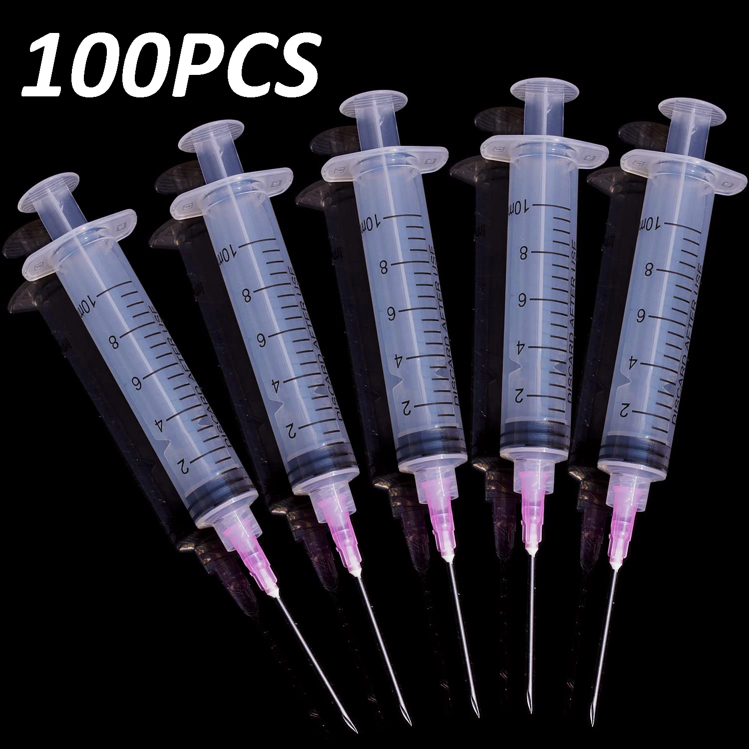 100 Unidades Nuevas de Jeringas Luer Lock de 18G y 1.5 Pulgadas (10ml) con Aguja Afilada, Estériles, Herramientas de Medición y Dispensación de Líquidos, Jeringas para Muestreo de Laboratorio