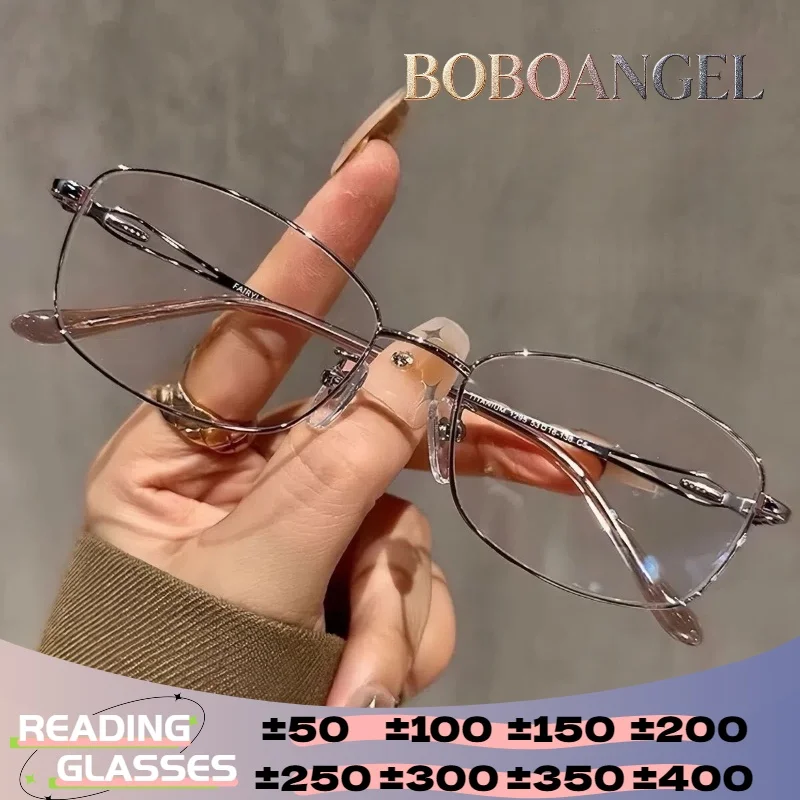 

Очки для чтения BOBOANGEL прямоугольной формы с маленькой оправой, с защитой от синего света, оптические, с возможностью индивидуальной настройки, прогрессивные