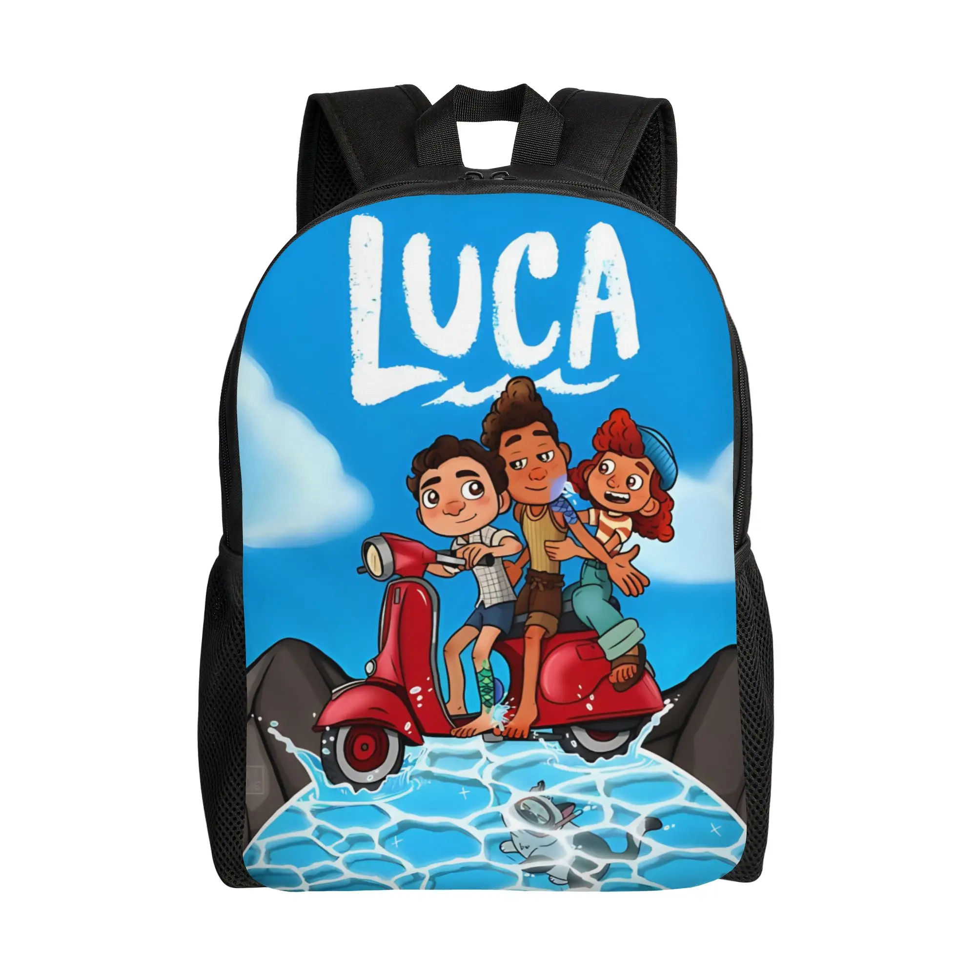 

Back to school season Portable Luca Poster Daypack Walt Cartoon Teenager Daypack Backpack