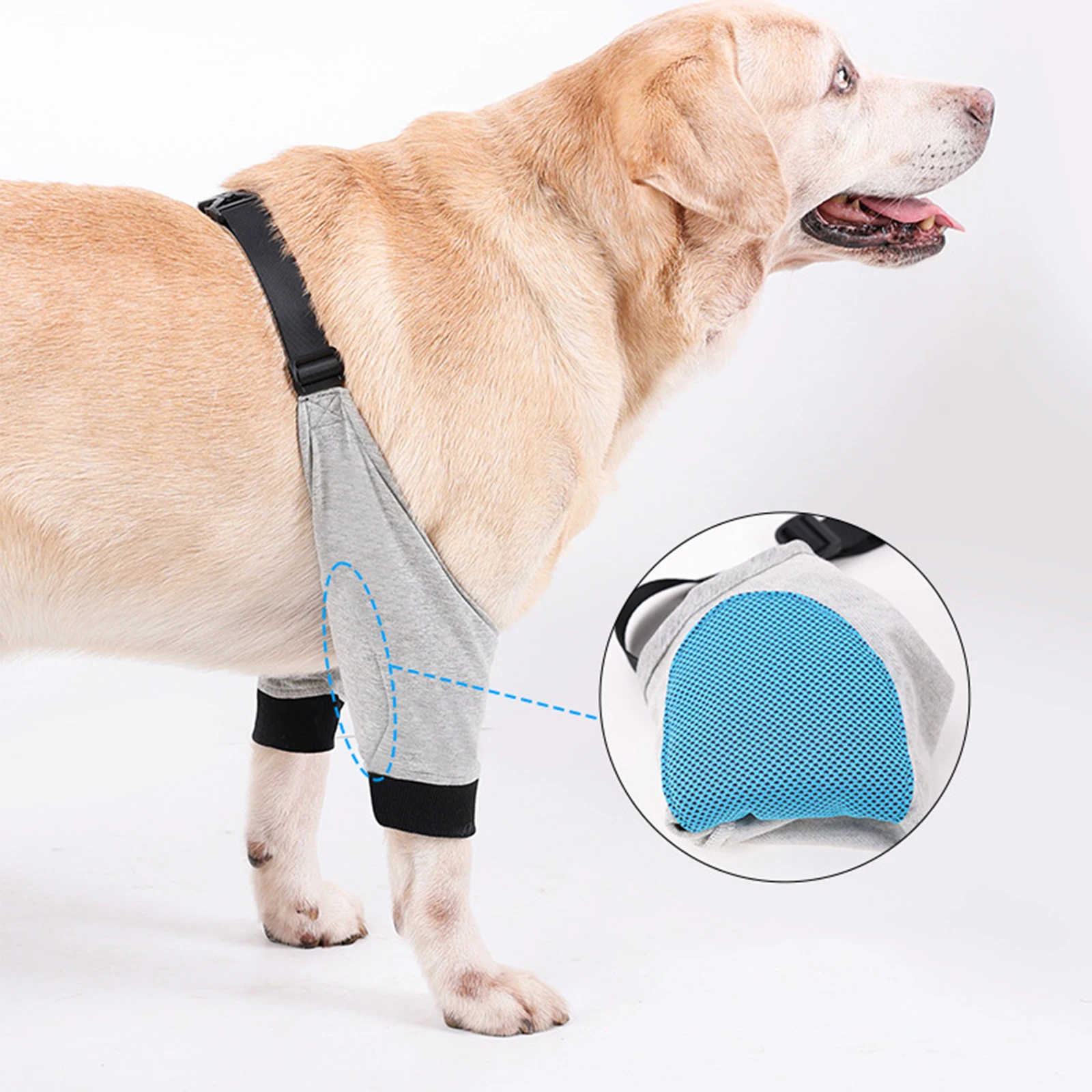 Front Leg Dog Leg Joint Sleeve Doggy Supplies Grey Elbow Protector Dog Knee Brace Protective Soft for Large Dogs Leg Support