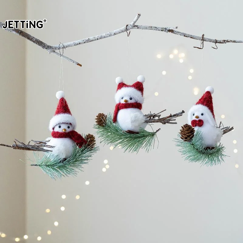 1Pcs Christmas Tree Accessories Cute Animal White Bird Christmas Pendant Home Decoration Office Home Garden Decor Friend Gift