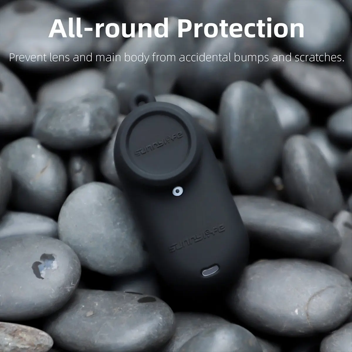 A14M  Protective Case for Shadowstone GO 3S Silicone Case Thumb Camera Lens Cap Protective Case with Lanyard Black