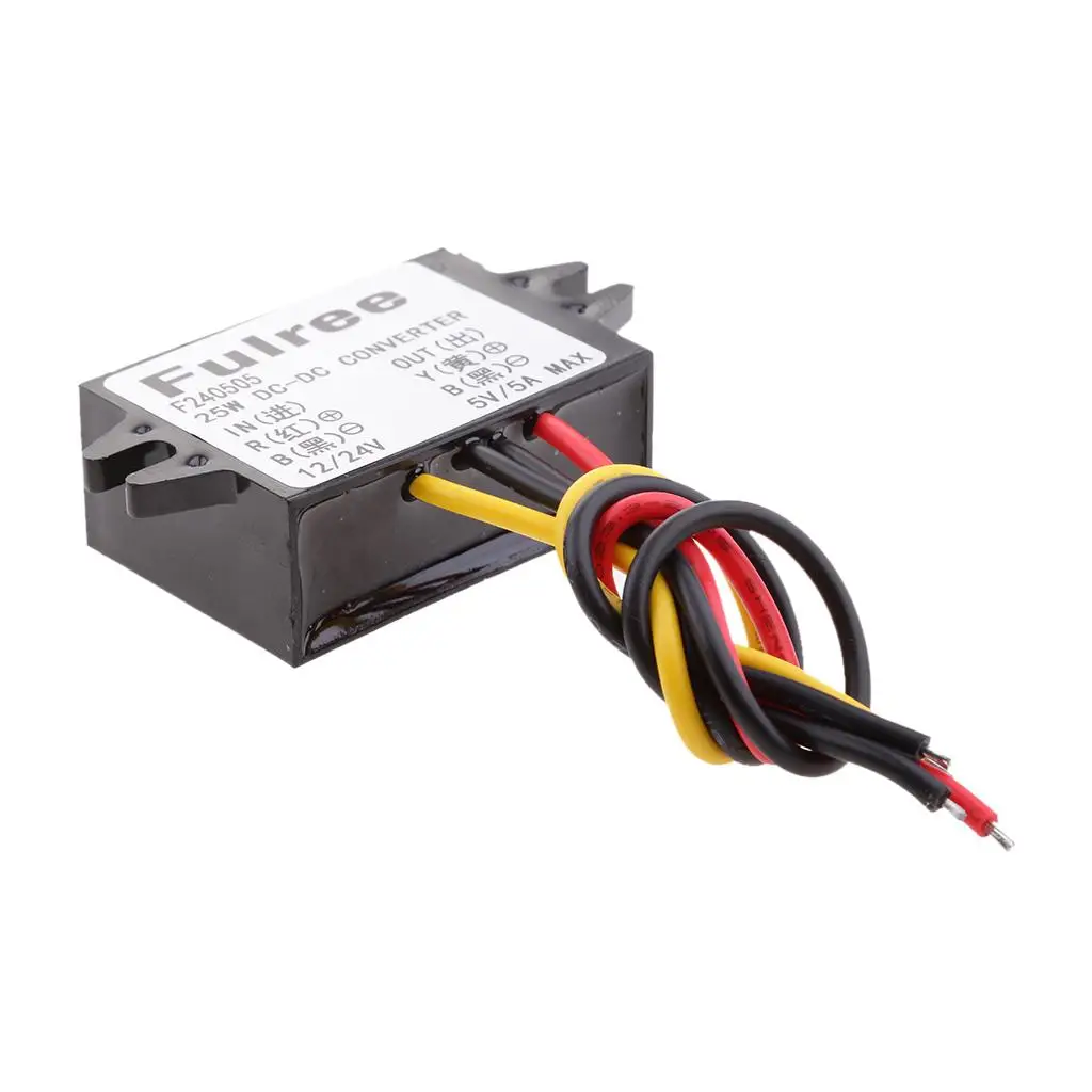 DC / DC Converter 12V / 24V to 5V 5A Waterproof Stepper Motor for LCD TV LED Intercom Auto Stereo