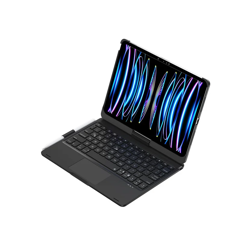 Imagem -05 - Capa de Teclado Retroiluminado para Ipad Air 13 Capa Touchpad Tudo em um Trackpad Giratório 360 m2 Teclado 2023