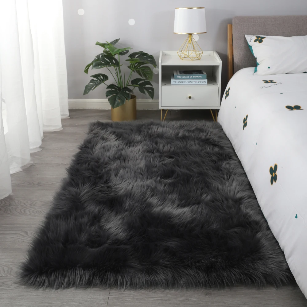 

"Cozy Collection" Ultra Soft Fluffy Faux Fur Sheepskin Area Rug Bedroom Bedside Blanket Living Room Covered Large Area Blankets