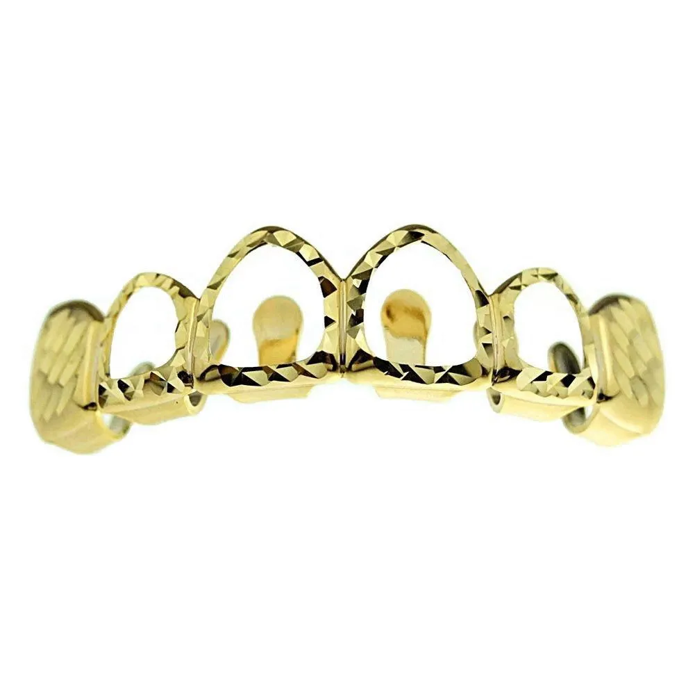 Hip Hop Top et astronomique Full Hollow Teeth, Grillz Classic Tooth Caps pour femmes et hommes, Bijoux de corps évasés