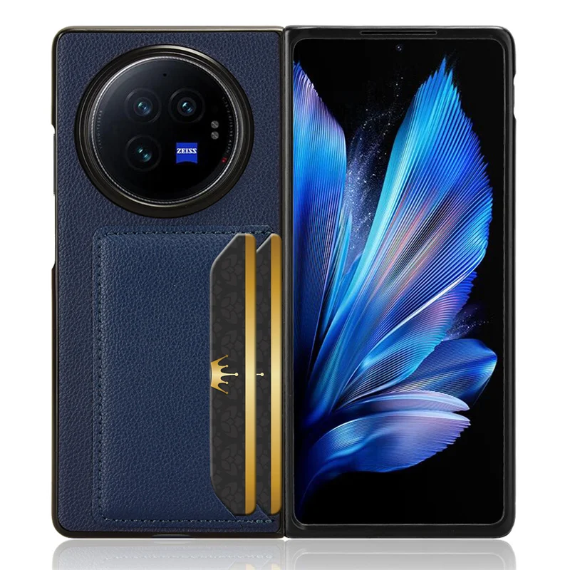 Чехол для vivo X Fold3 с отделением для карт и зернистой фактурой