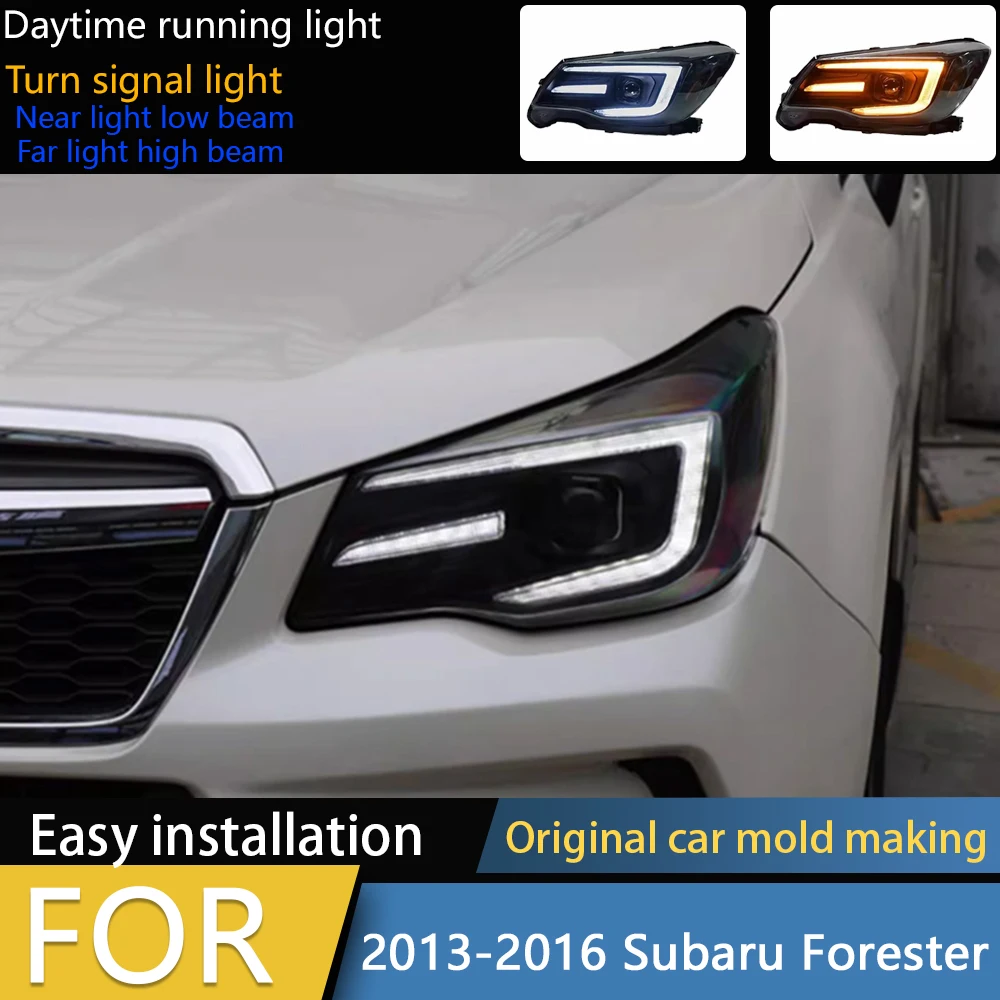 Car Styling Head Lamp for Subaru Forester Headlights 2013-2016 New LED Headlight Angel Eye DRL Hid Bi Xenon Auto Accessories