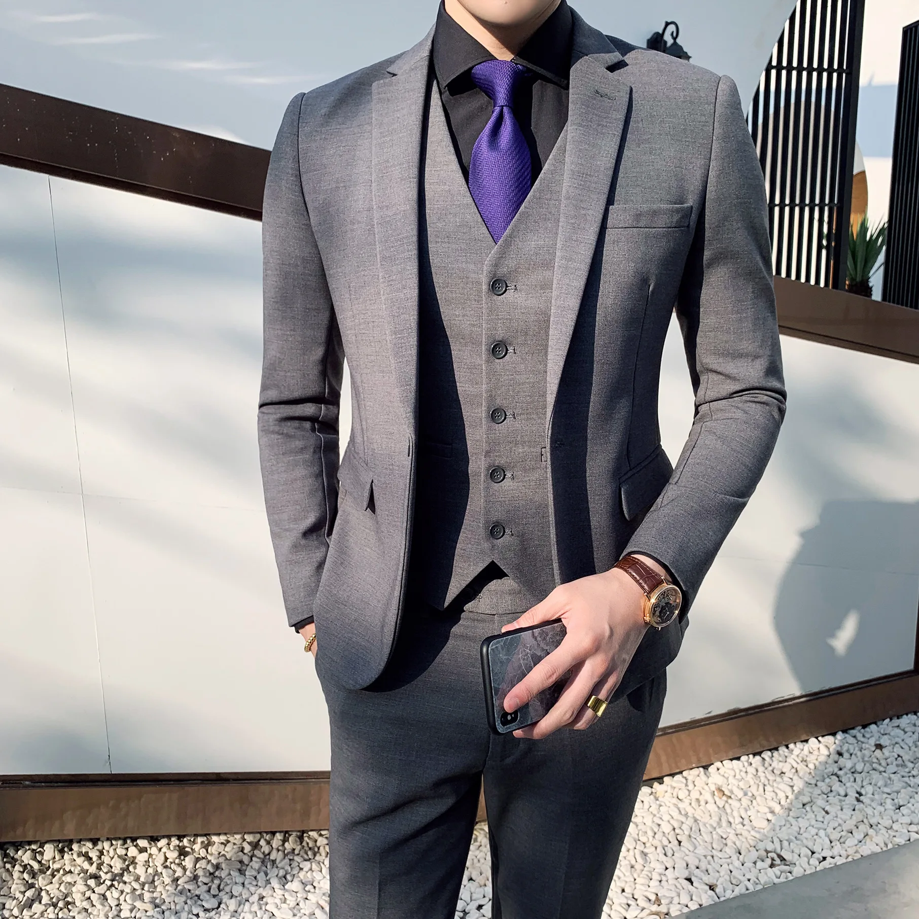 ชุดสูทสามชิ้นสำหรับผู้ชาย รุ่น - Men'S Formal Wear Not Suit บทวิจารณ์และราคา