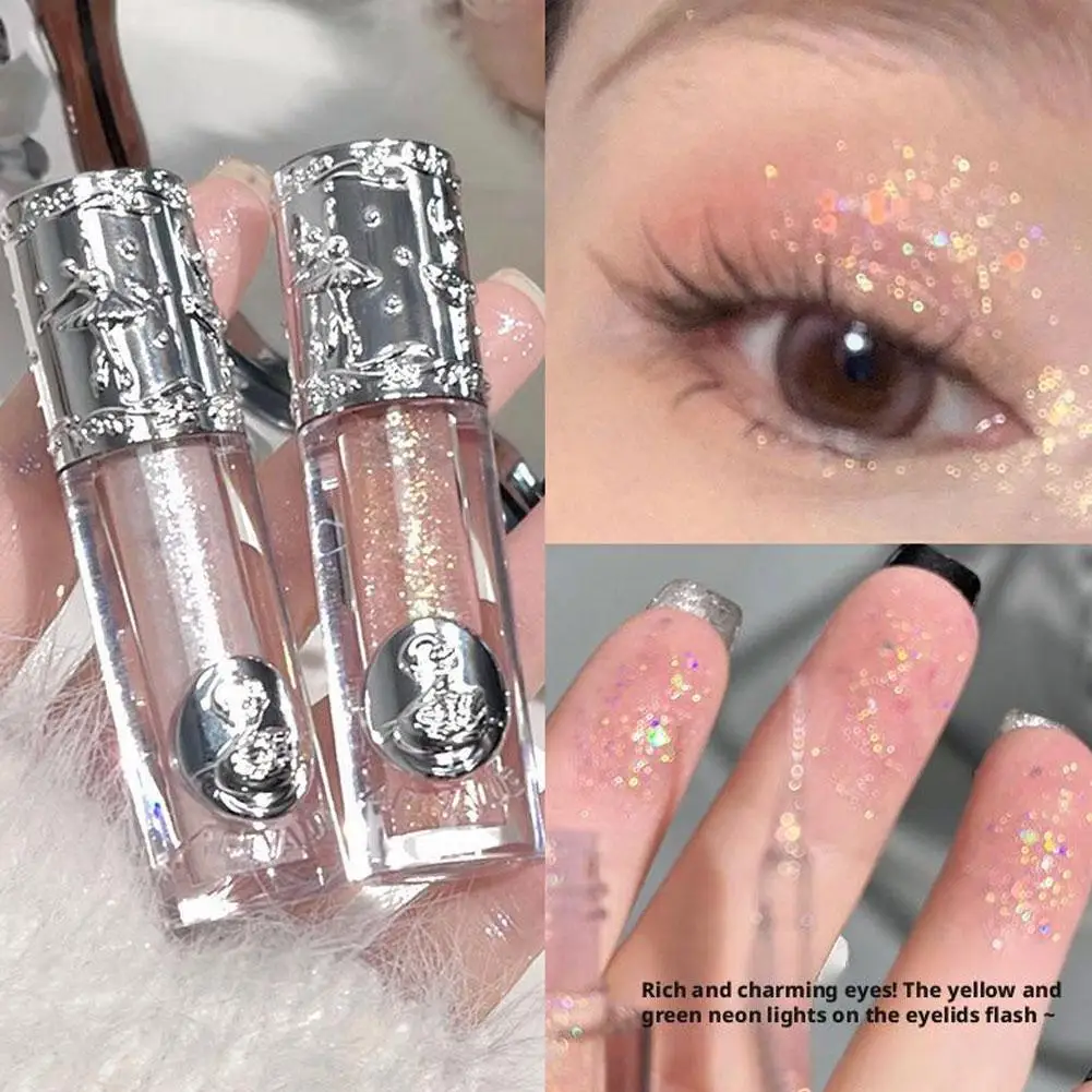 Sombra de ojos líquida nacarada, larga duración, resistente al agua, brillo, lentejuelas finas y brillantes, sombra de ojos nacarada, maquillaje para fiesta