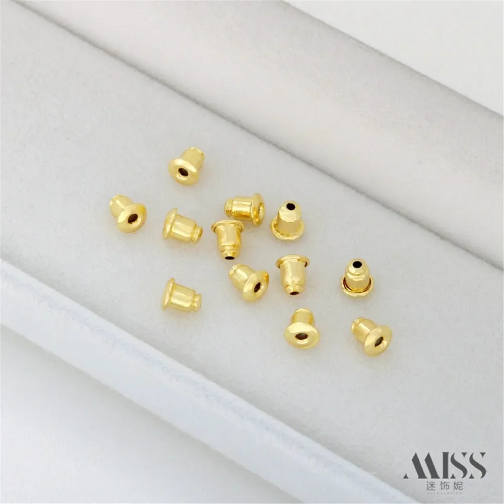14K Gold and Silver Bullet Earplugs, Ear Clogging Studs, Earrings, Anti-slip and Anti-drop Buckles DIY Earrings Accessories
